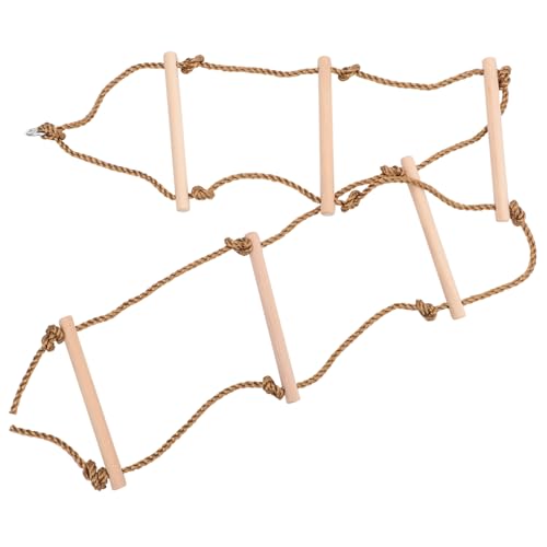 UPKOCH Holz Seil Leiter Spielzeug für Kinder 6-Stufige Kletterleiter aus Holz für Outdoor Spielzeug Strickleiter zur Kraft und Koordination von UPKOCH