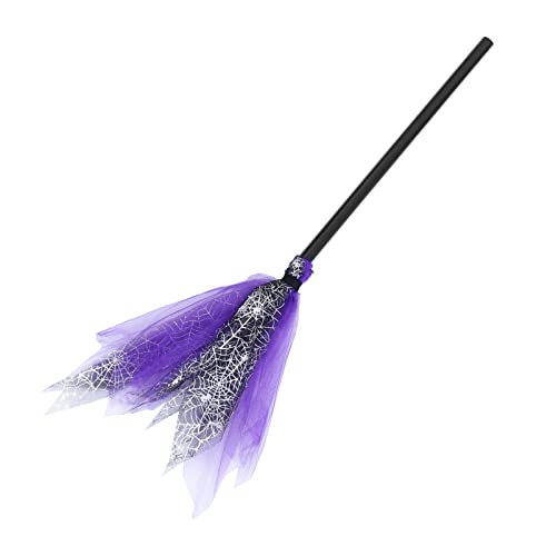 UPKOCH 1stk Hexenbesen Kostüm Mädchenkostüm Federnd Dekoration Party Halloween- Halloween-kostüm Für Kleinkinder Girlande Schmuckstücke Violett Plastik von UPKOCH