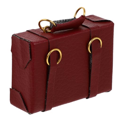 UPKOCH Mini-Koffer Spielzeug Für Puppenhaus Vintage Miniatur Ledertasche Maßstab 1:12 Gepäck von UPKOCH