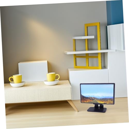 UPKOCH 2 Maßstab Puppenhaus Fernseher aus Robustem Kunststoff Detailgetreues Wohnzimmer Zubehör Miniatur Möbel für Puppenhaus Dekoration und Sammler von UPKOCH