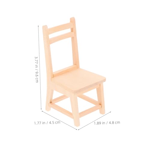 UPKOCH 2 Miniatur Holzstuhl Stabile Geruchsfreie Mini Holzstühle für Puppenhaus Langlebige Lackierbare Miniaturmöbel Dekorative Tischornamente für DIY Basteln und Mikrowelten von UPKOCH