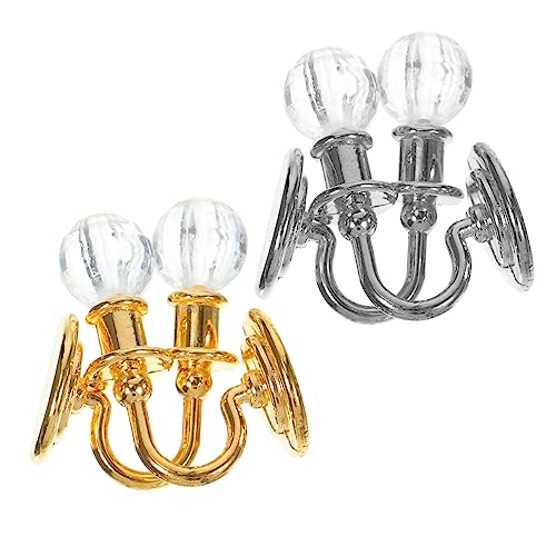UPKOCH 2 Paar Puppenhaus Kristall Wandlampe Modell Trim Teppich Tür Kopf Nachttisch Ornamente Puppenhaus Puppenhäuser Doppel Miniatur Modell Miniatur Puppe Puppen Decke Mädchen von UPKOCH