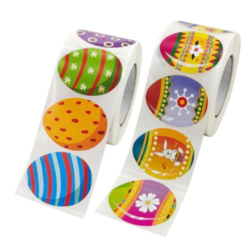 UPKOCH 2 Rollen Osterei-Aufkleber Dekorative Osteraufkleber Dekorative Cartoon-Aufkleber Eieraufkleber Osterversorgung Bastelaufkleber Selbstklebende Osteraufkleber -Accessoire UPKOCH 2 Rollen Osterei-Aufkleber Dekorative Osteraufkleber Dekorative Cartoon-Aufkleber Eieraufkleber Osterversorgung Bastelaufkleber Selbstklebende Osteraufkleber -Accessoire von UPKOCH