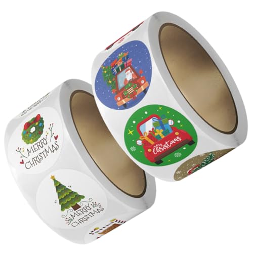 UPKOCH 2 Rollen Weihnachten Aufkleber Spielzeug Dekorative Label Dichtungen Für Wohnkultur Schenken von UPKOCH