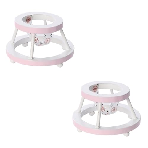 UPKOCH 2 STK Puppenhaus Lauflernhilfe Spielzeug für Kinder kinderspielzeug Kinder tun so, als würden sie Spielzeug Spielen Puppenwagen Möbel Spielset aus Holz Mini- -Walker-Stütze Rosa von UPKOCH