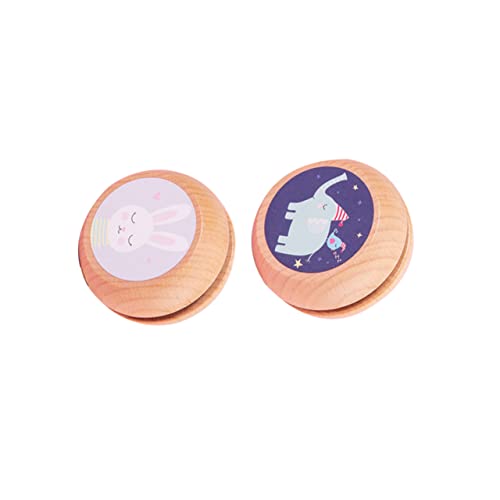 UPKOCH 2 STÜCK Holz Yoyo Bunte Tiermotive für Frühkindliches Lernspielzeug Elefant Kaninchen Stil für und Partys von UPKOCH