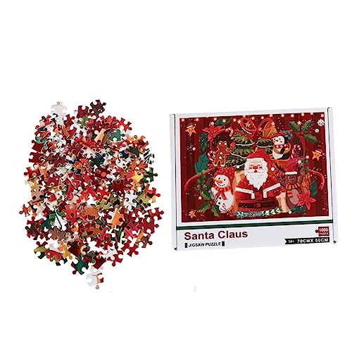 UPKOCH 2 Sätze 1000 Weihnachtsmann-Puzzle Rätsel für Erwachsene Weihnachtspuzzle Puzzle für Kinder Geschenke Weihnachtssocken pädagogisches Puzzle Lernspielzeug von UPKOCH