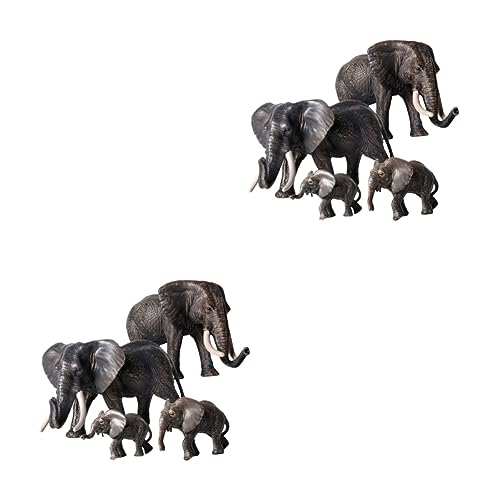 UPKOCH 2 Sätze 4Tlg Tiermodell-Ornament Wilde Tiere Action Figur Spielzeug für Kinder kinderspielzeug Decor Spielzeuge Modelle Elefantenmodell Modell Einer Elefantenfigur fest einstellen von UPKOCH