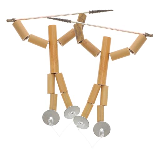UPKOCH 2 Sätze Bambus Puppenspiel Teilig Handgefertigte Robuste Desktop Spielzeuge Lustiges Zweispieler Kampfspiel für Jahre Fördert Geschicklichkeit und Wettkampfgeist von UPKOCH