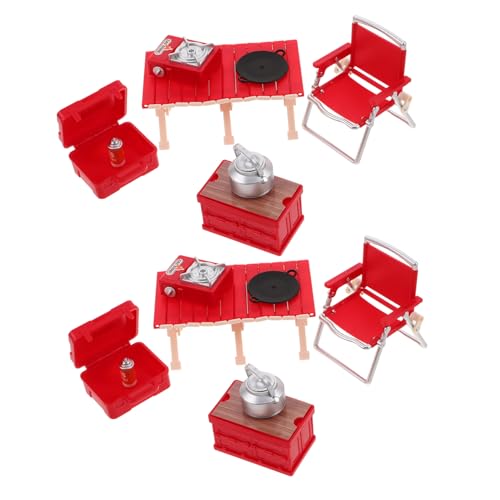 UPKOCH 2 Sätze Camping Spielset mit Faltbaren Mini Stühlen Picknicktisch und Spiel Kartuschenherd Leichtes Outdoor Zubehör für Drinnen und Draußen Fördert Abenteuer und Familienzeit von UPKOCH