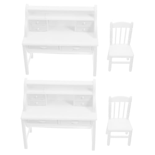 UPKOCH 2sätze Miniatur-Schreibtisch Und Stuhl Für Puppenhaus Mit Realisierbaren Schubladen Für Kreatives Spielen in Der Schule von UPKOCH