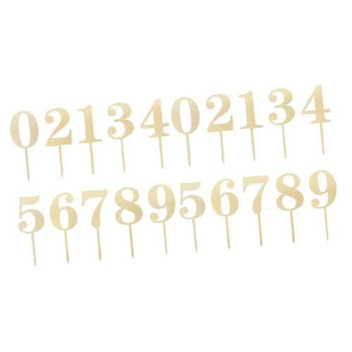 UPKOCH 2 Sätze Digitale Torteneinlage Zahlen-kuchenaufsatz Jubiläum Fee Cupcake Topper Geburtstag Torten Deko Cake Pop Deko Zahlen Für Den Kuchenaufsatz Kuchendeckel Acryl 20 Stücke * 2 von UPKOCH