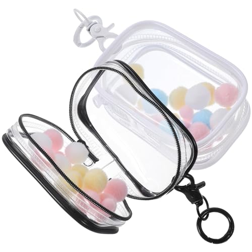 UPKOCH 2 Sätze Durchsichtiger Figuren-Präsentationstaschen Mit Schlüsselanhänger Reißverschluss Actionfiguren-Vitrine Zum Aufhängen Blinde Boxen Kleine Puppentasche Für Minifiguren von UPKOCH