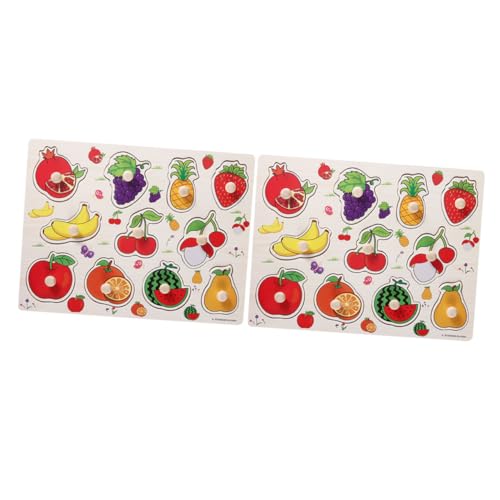 UPKOCH 2 Sätze Früchte Steckpuzzle Lernspielzeug aus Hochwertigem Material für Frühe Entwicklung und Spielerisches Lernen Sicher für Kleinkinder von UPKOCH