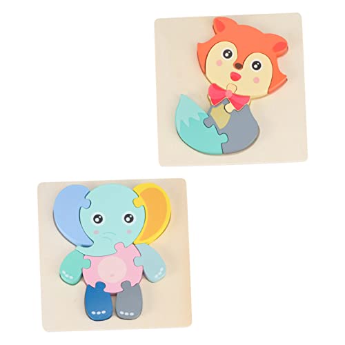 UPKOCH 2 Sätze Holz Tier Puzzle Holzpuzzle Für Lustiges Passendes Puzzle Kinderpuzzle Holzrätsel Hölzern Colorful von UPKOCH
