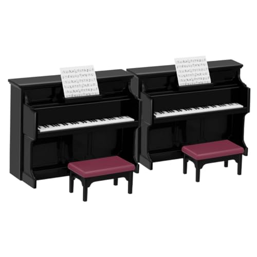 UPKOCH 2pcs Mini Puppenhaus Klavier Hocker Set Genaue Miniatur Instrument Ihre Mini Szene von UPKOCH