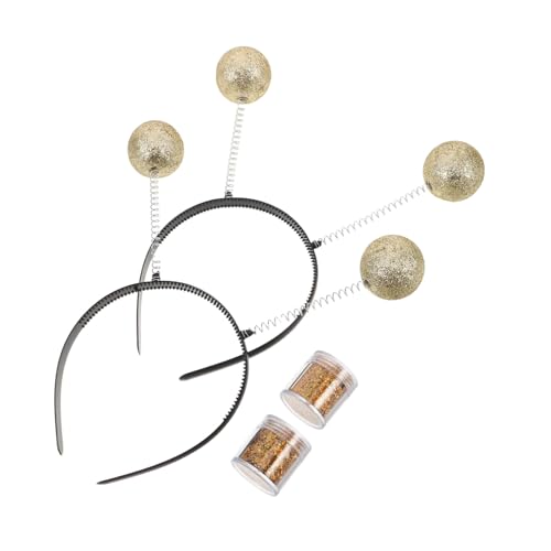 UPKOCH 2 Sätze Martian Antennen Stirnband Gold mit Glitzer Party Kostüm Halloween Kopfschmuck Leichtes Bequemes Accessoire für Karneval Maskerade von UPKOCH