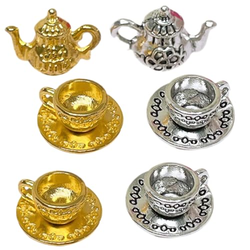 UPKOCH Miniatur- Und Tassen-Set – 2 Sets Aus Metall Rollenspielzeug Für Die Miniküche Von Kindern von UPKOCH