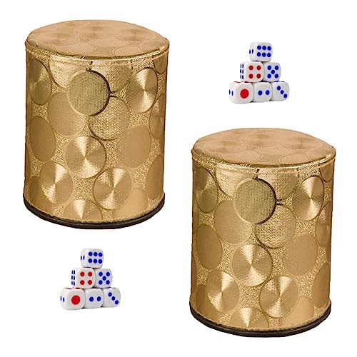 UPKOCH 2 Sätze PU Leder Würfelbecher Set mit Rutschfester Bruchfester Dice Box Würfelbecher und Große Würfel Robustes Dice Game Zubehör für Unterhaltsame Spielrunden von UPKOCH