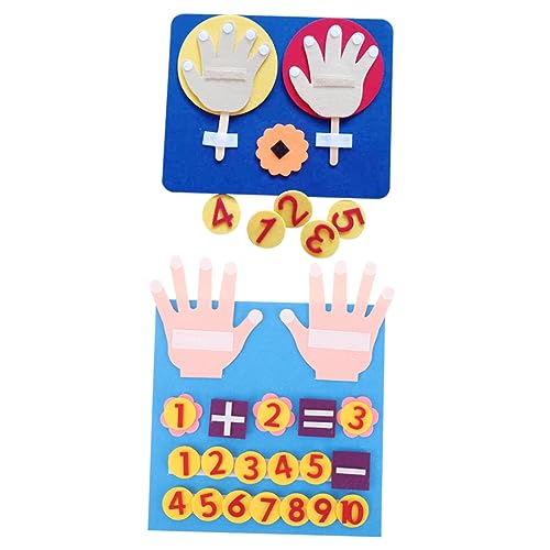 UPKOCH 2 Sätze Pädagogisches Filzspielzeug Zahlen Lernen Mathe Fingerzählspiel Frühförderung Vorschule Montessori für Kleinkinder Hand Auge Koordination von UPKOCH