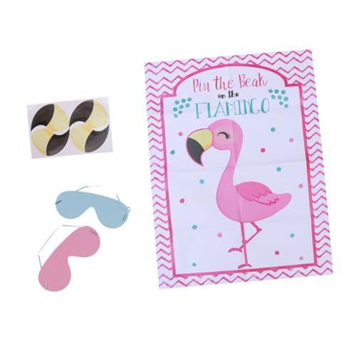 UPKOCH 2 Sets Flamingo Jungen Und Mädchen Spiel Aufkleber Pin Party Dekorationen Foto Aufkleber Augenmaske Für Geburtstagsfeiern von UPKOCH