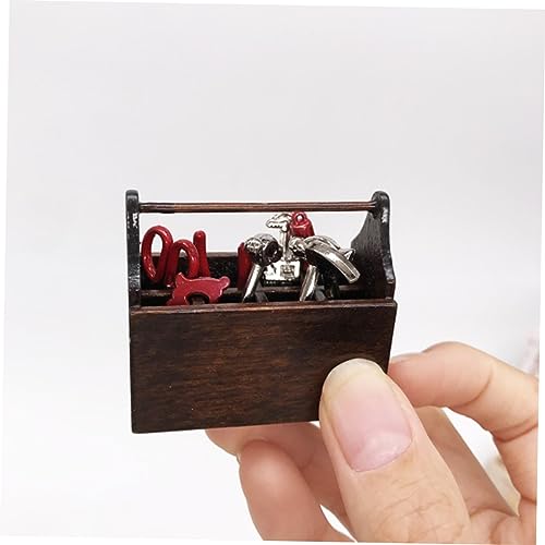 UPKOCH 2 Sätze Puppenhaus-Modell Mini werkzeugkoffer Puppenhausbauzubehör Hausmodell Toolbox für Dollhouse Modellbausatz Dollhouse Dekorationen Zubehör für Puppenhaus Legierung Braun von UPKOCH