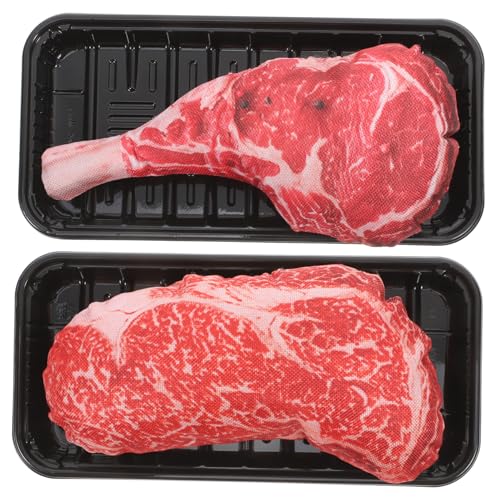UPKOCH 2 Sätze Realistisches Teiliges Steak Dekorationsset Lebensechte Künstliche Rindfleischmodelle Detailgetreu Verarbeitet Leicht und Widerstandsfähig für Restaurant Küchendekor und von UPKOCH