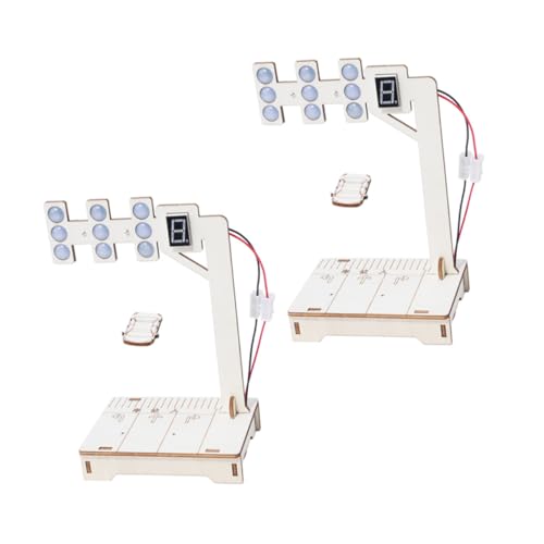 UPKOCH 2 Sätze Stem Traffic Light Experimentierkasten Holz DIY Bausatz für Einfache Digitale Programmierung Pädagogisches Lichtsignal Lernspielzeug Familienaktivität von UPKOCH