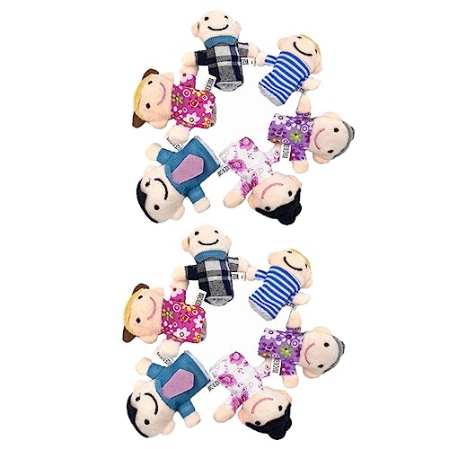UPKOCH 2 Sätze Teilig Fingerpuppen Familie Handpuppen für Frühpädagogik Kindergarten Rollenspiel Kreatives Lernspielzeug Großeltern Eltern Puppen von UPKOCH