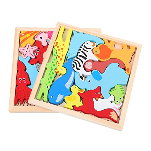 UPKOCH 2 Sätze Tiermotiv Holzpuzzle Teiliges Montessori für Fördert und Formenerkennung Greifspielzeug aus Nachhaltigem Holz Kreative Lernstunden UPKOCH 2 Sätze Tiermotiv Holzpuzzle Teiliges Montessori für Fördert und Formenerkennung Greifspielzeug aus Nachhaltigem Holz Kreative Lernstunden von UPKOCH