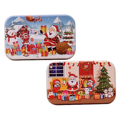 UPKOCH 2 Sätze Weihnachtspuzzle bastelset basteln für Weihnachts mitbringsel Christmas Santas Intelligenz-Puzzle Dekompressionsrätsel hölzern Colorful von UPKOCH
