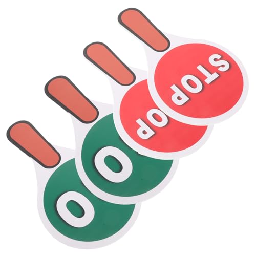 UPKOCH 2 Satz Teiliges Doppelseitiges Stoppschild mit Griff Wasserdichtes PVC Verkehrsschild für Pädagogisches Straßensicherheitszeichen für Außenbereich und Verkehrsunterricht von UPKOCH