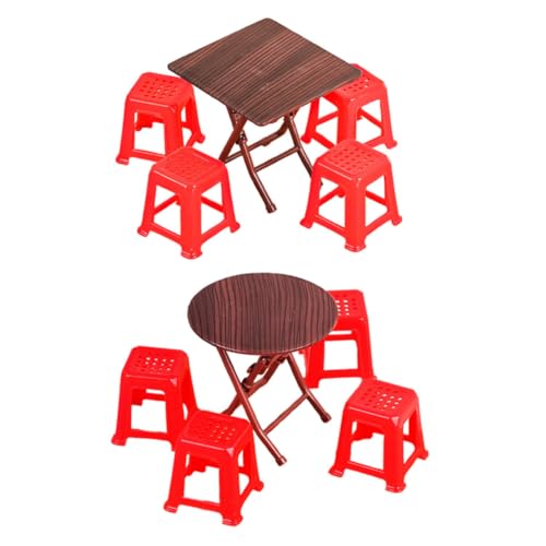 UPKOCH 2 Satz Tischstuhlmodell Möbel Miniatur-puppenhauszubehör Miniaturstühle Für Puppenhaus Mini-zubehör Miniatur-Desktop-Dekoration Miniaturstühle Zum Basteln Mini-küchenmodell Plastik von UPKOCH