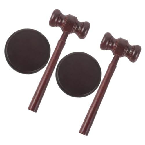 UPKOCH 2 Satz -richterhammer Hammerspielzeug Anwaltshammer Richter Kostümzubehör Hammergriff Juristischer Hammer Gesetzeskostüm Auktionshammer Richter Hammer Light Brown Holz von UPKOCH
