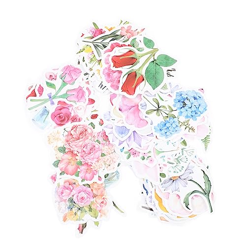 UPKOCH Scrapbook-Aufkleber 2 Sets Handkonto Dekorative Aufkleber Blumen-Aufkleber-Set Japanische Papieraufkleber Kein Kleber Für Dekorationen Erforderlich von UPKOCH