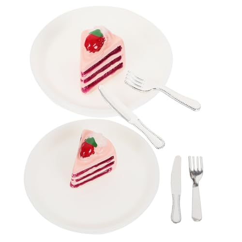 UPKOCH 2 Sets Mini Kuchenteller Dessert Spielzeughaus Gefälschte Lebensmittel Ornamente Für Mini Miniatur Spielzeugmodell Simulierter Mini Kuchen Mini Lebensmittel Mini Kuchen von UPKOCH
