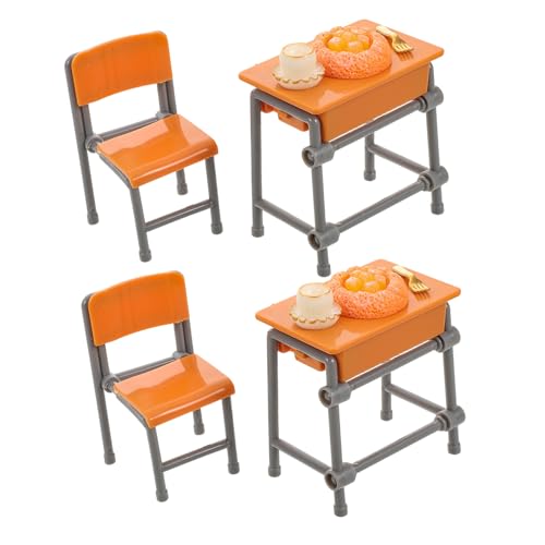 UPKOCH 2 Sets Mini-schreibtischstuhl-Set, Kleine Tischrequisiten, Kleine Schreibtischdekoration Für Puppenhaus-, DIY-mini-Schreibtisch-Display, Miniatur-schreibtischrequisiten von UPKOCH