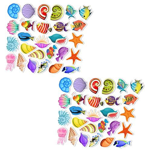 UPKOCH 2 Sets Serie Aufkleber Autoaufkleber Scrapbooking Nagelaufkleber Reiseaufkleber Meerestieraufkleber Scrapbookaufkleber Reise Meeresaufkleber Für Badezimmer Meeresaufkleber von UPKOCH