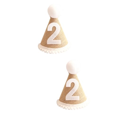 UPKOCH 2 Stk Geburtstagsparty-hut 1 2 Partyhut Kegel Hut Stirnband Geburtstags-stirnband Ein Geburtstagshut Rosa Stirnband Kegelhut Aus Papier Mehlgläser Eins Baby Deckel Leinen- Mini von UPKOCH