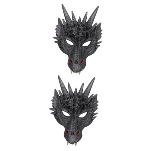 UPKOCH 2 Stk Party-maske Tier Dinosauriermaske Für Erwachsene Halloween-horrormasken Ballzubehör Für Männer Halloween-kopf Oben Abschlussball Requisiten Party-drache Bilden Cosplay 3d von UPKOCH