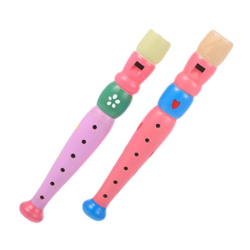 UPKOCH Instrumentenflöte Spielzeug 2er-Pack Holzflöten Für Jungen Und Mädchen Handgefertigte Musikinstrumente Für Kleinkinder von UPKOCH