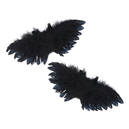 UPKOCH 2 Stück Engelsflügel weihnachtsdeko Halloween Dekoration Room Decor Dekoration Party weihmachtsdeko Blumen Mini-Enten Neon funkeln Film DIY-Anhänger Engel Federflügel Plastik Black von UPKOCH