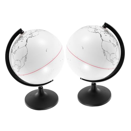 UPKOCH 2 Stück Färbung Weltkarte Aufkleber Löschbarer Kleiner Erde Leerer Erdkugel Globe Decor Vintage Globe Leeren Ausmalen Leere Globen Pvc von UPKOCH
