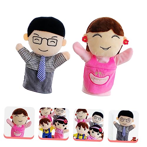 UPKOCH 2 Stück Familien Handpuppen aus Weichem Plüsch Pädagogische Puppen für Farbenfrohe Handpuppen für Rollenspiele für Kindergarten und Erzählungen von UPKOCH