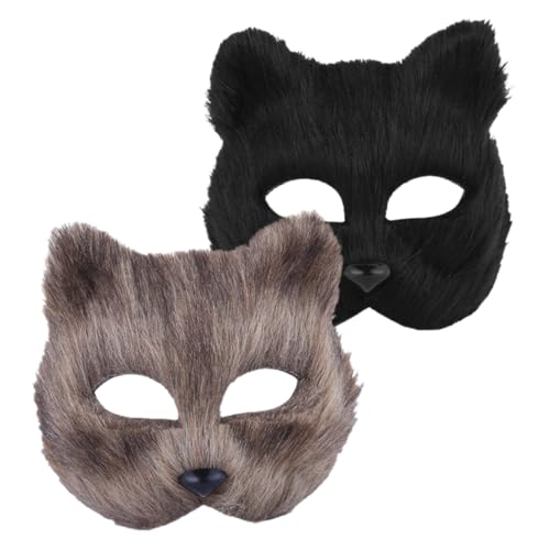 UPKOCH 2 Stück Fuchs Tiermasken aus Fell Cosplay Masken für Karneval Halloween Party Unisex mit Realistischem Design und Komfortabler Passform UPKOCH 2 Stück Fuchs Tiermasken aus Fell Cosplay Masken für Karneval Halloween Party Unisex mit Realistischem Design und Komfortabler Passform von UPKOCH