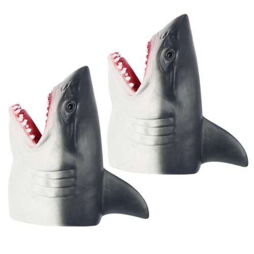 UPKOCH 2 Stück Hai-Marionette Hai- Tierpuppen Finger Handpuppe Hai Hai-handpuppe Handpuppen Für Praktisches Der Handpuppe Kinderpuppe Vinyl Grau von UPKOCH