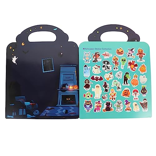 UPKOCH 2 Stück Halloween Festival Stickerbuch für Buntes DIY Stickerbuch mit Wiederverwendbaren Aufklebern Fördert Kreativität und Vorstellungskraft für Jahren von UPKOCH