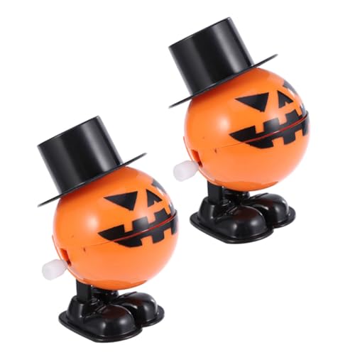 UPKOCH 2 Stück Halloween-Puppe Halloween-aufziehspielzeug Uhrwerk Springendes Halloween- -Requisiten Uhrwerkspielzeug Aus Kunststoff Plastik Orange von UPKOCH