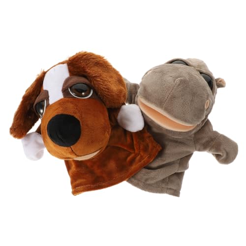 UPKOCH 2 Stück Handpuppen Tier Plüschspielzeug mit Mundöffnung Niedliche Cartoon Tierhandpuppen für Interaktives Fingerspielzeug Fantasie und Motorischen Fähigkeiten von UPKOCH