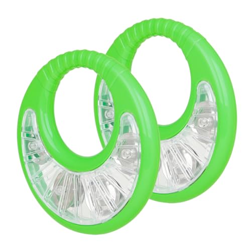 UPKOCH 2 Stück Handtrommel Tamburin für Kleinkinder Musikinstrument für Rhythmus und Lernspielzeug aus Abs Grün für Partys und Bühnenaufführungen von UPKOCH